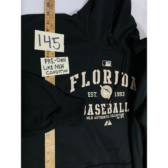 Florida Marlins MLB Authentic Hoodie — Black Neck EST. 1993 Graphic (Size XL) - Picture 4 of 8